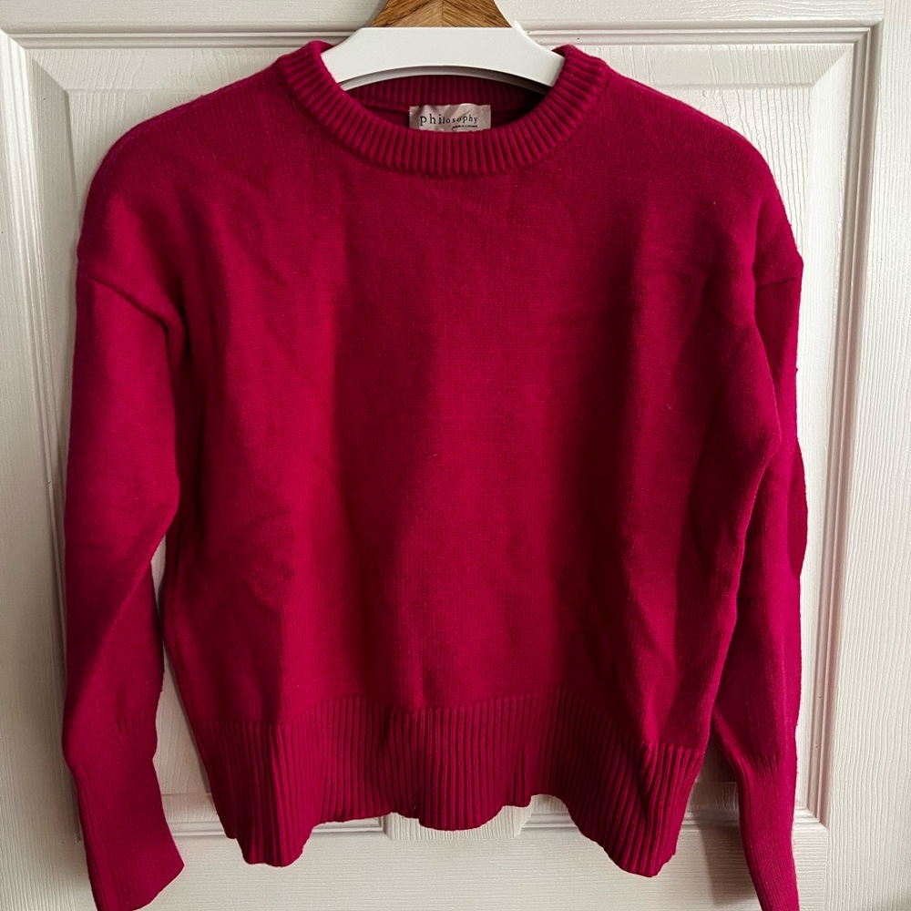 Philosophy pink sweater NWOT